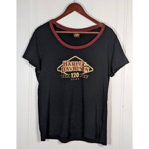 Harley Davidson 120 Year Anniversary Shirt Women's Size Large Motorcycle Tee